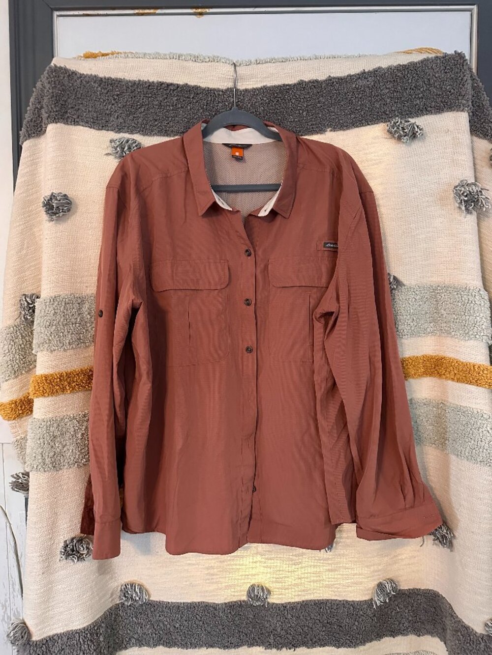 Eddie Bauer Women’s Terracotta Rose Long Sleeve Hiking Shirt - Size 2XL
